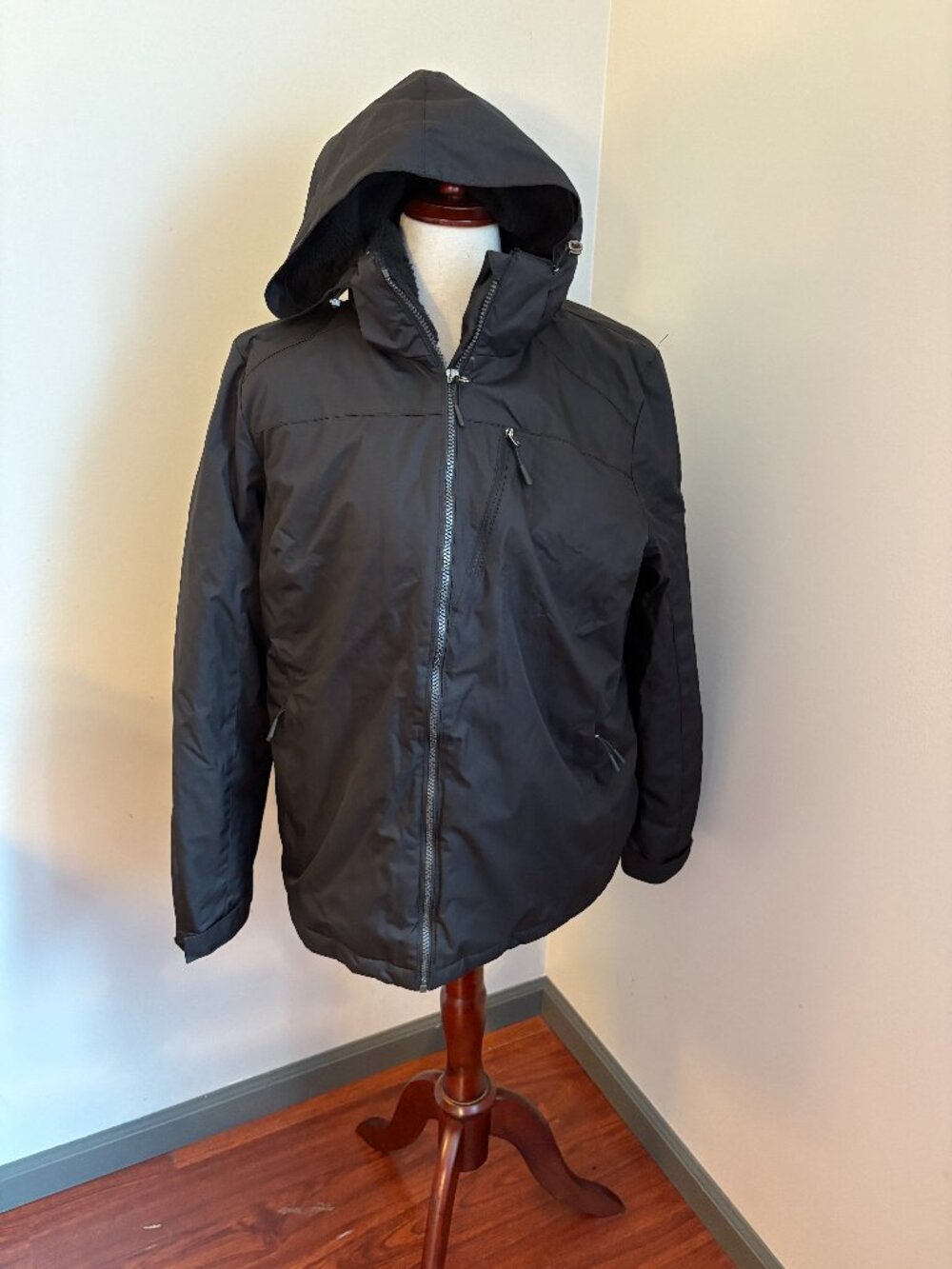 ZeroXposur Black Jacket XL Fleece Lined Hooded Coat Warm Winter Jacket